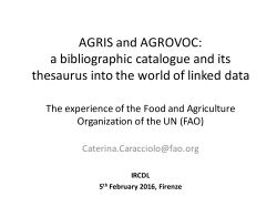 AGRIS and AGROVOC: a bibliographic catalogue and its thesaurus