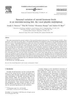 Seasonal variation of steroid hormone levels in an