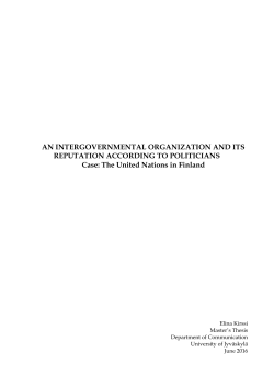 AN INTERGOVERNMENTAL ORGANIZATION AND ITS
