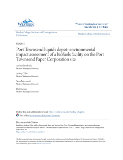 Port Townsend liquids depot: environmental