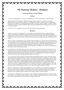The Financial Modelers` Manifesto