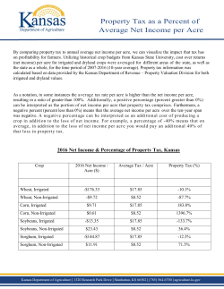 Property Tax as a Percent of Average Net Income per Acre
