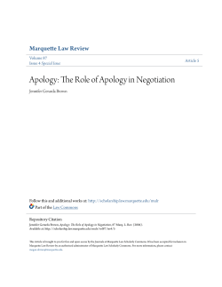 Apology: The Role of Apology in Negotiation