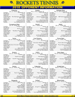2010 OPPONENT INFORMATION
