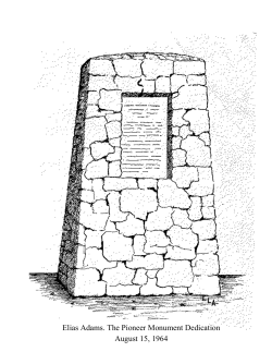 Elias Adams. The Pioneer Monument Dedication