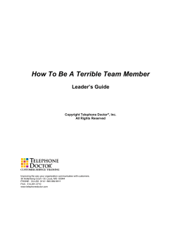 How To Be A Terrible Team Member
