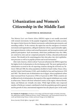 Urbanization and Women`s Citizenship in the