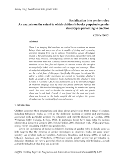 ! Socialization!into!gender!roles:! An!analysis!on!the!extent!to!which