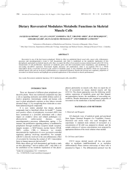 Dietary Resveratrol Modulates Metabolic Functions in Skeletal