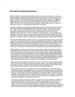 Jacksonian Democracy FOR and AGAINST