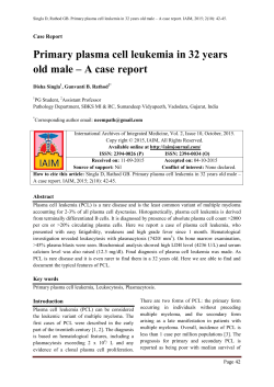 Primary plasma cell leukemia in 32 years old male &ndash; A case report