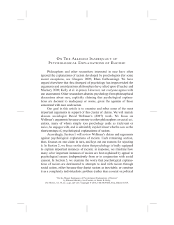 On The Alleged Inadequacies of Psychological Explanations of