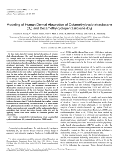 Modeling of Human Dermal Absorption