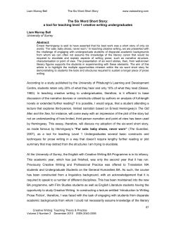 The Six Word Short Story: a tool for teaching level 1 creative writing