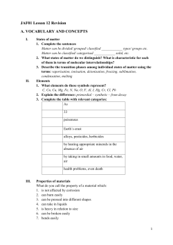 JAF01 Lesson 12 Revision A. VOCABULARY AND