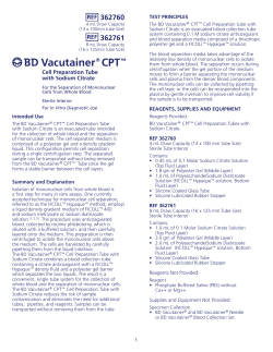 CPT&trade; Cell Preparation Tube with Sodium Citrate