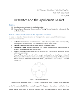 Descartes and the Apollonian Gasket