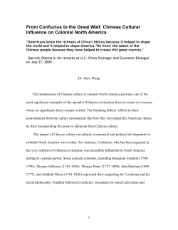 From Confucius to the Great Wall: Chinese Cultural Influence on