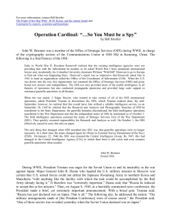 Operation Cardinal: &ldquo;&hellip;So You Must be a Spy&rdquo;