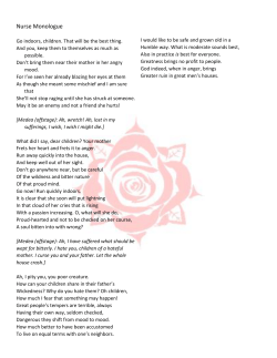 Nurse Monologue