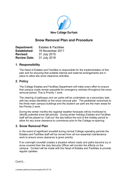 Snow Removal Plan and Procedure