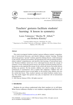 Teachers` gestures facilitate students` learning: A lesson in symmetry