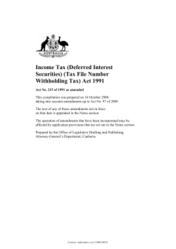 Income Tax (Deferred Interest Securities) (Tax File Number