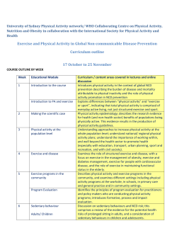 Exercise and Physical Activity in Global Non