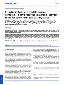 Structural study of a lead (II) organic complex -