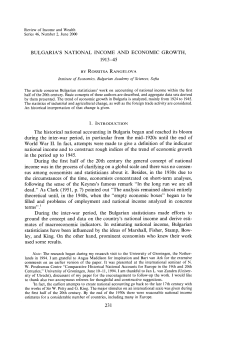 Bulgaria`s National Income and Economic Growth, 1913-45