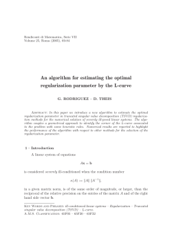 An algorithm for estimating the optimal regularization parameter by
