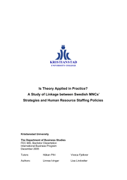 KRISTIANSTAD Is Theory Applied in Practice? A Study of Linkage