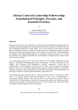 African Centered Leadership-Followership