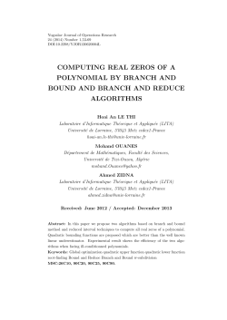computing real zeros of a polynomial by branch and bound and