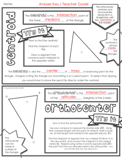 Answer Key / Teacher Guide intersection medians center mass