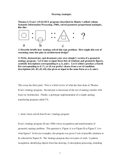 1 Drawing Analogies Thomas G Evan`s ANALOGY program