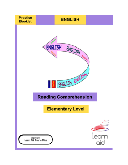 Reading Comprehension Elementary Level