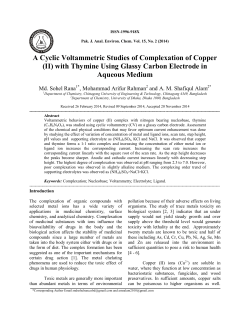 A Cyclic Voltammetric Studies of Complexation of Copper (II) with