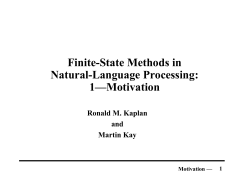 Finite-State Methods in Natural-Language Processing