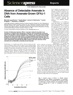 Absence of arsenate in DNA from arsenate-grown GFAJ