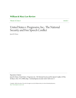 United States v. Progressive, Inc.: The National Security and Free