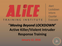 Threatening Behavior/ Active Shooter Response Training
