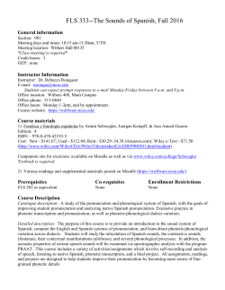 FLS 333--The Sounds of Spanish, Fall 2016