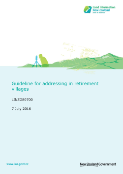 Guideline for addressing in retirement villages