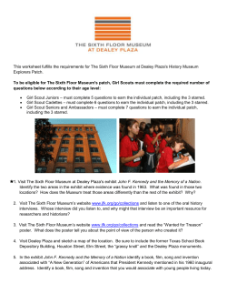 TSFM Patch Requirements - The Sixth Floor Museum