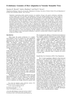 Evolutionary Genomics of Host Adaptation in Vesicular Stomatitis Virus