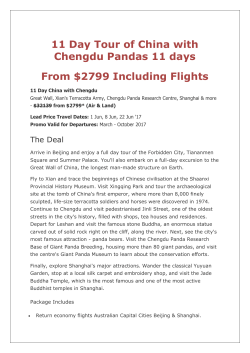 11 Day Tour of China with Chengdu Pandas 11 days From $2799