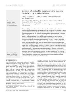 Diversity of culturable halophilic sulfur-oxidizing