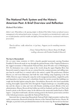 The National Park System and the Historic American Past: A Brief