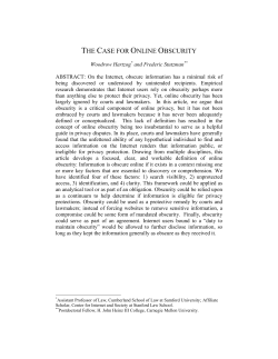 The Case for Online Obscurity
